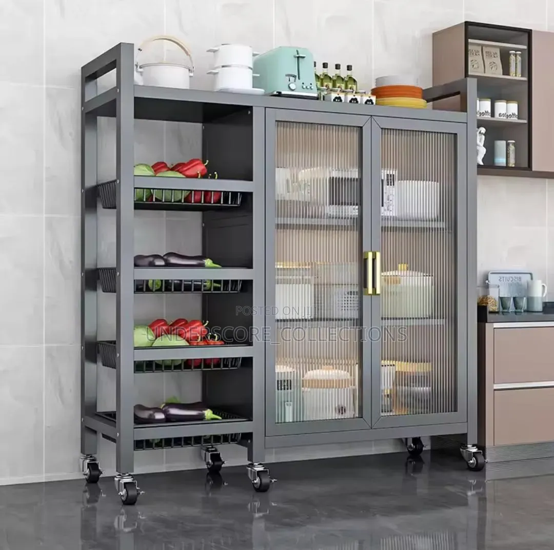 Food Pantry Cabinet for Kitchen With 3 Adjustable Shelves and 2 Doors
