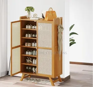 Drawers Natural Wicker Shoe Organizer