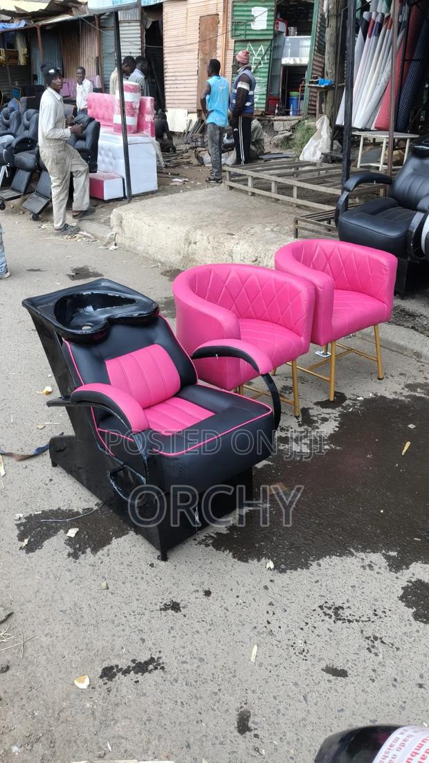Pink Salon Sink +2 Styling Seats