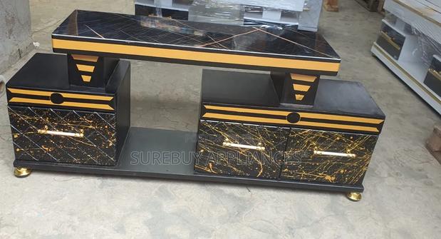 Modern Black Gold Executive Tv Stand