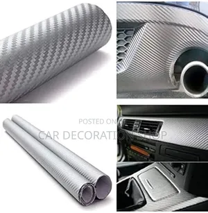 Self Adhesive Carbon Silver Vinyl Wrap (1.5mx1m
