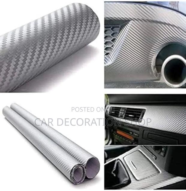 Self Adhesive Carbon Silver Vinyl Wrap (1.5mx1m