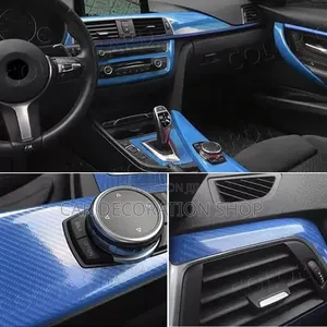 Carbon Blue Finish Vinyl Wrap for Car Interior Decoration
