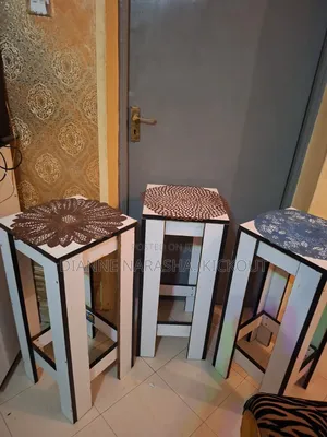 Gorgeous Black and White Hardwood Long Stools