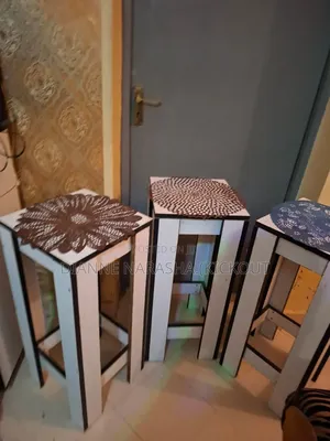 Gorgeous Black and White Hardwood Long Stools