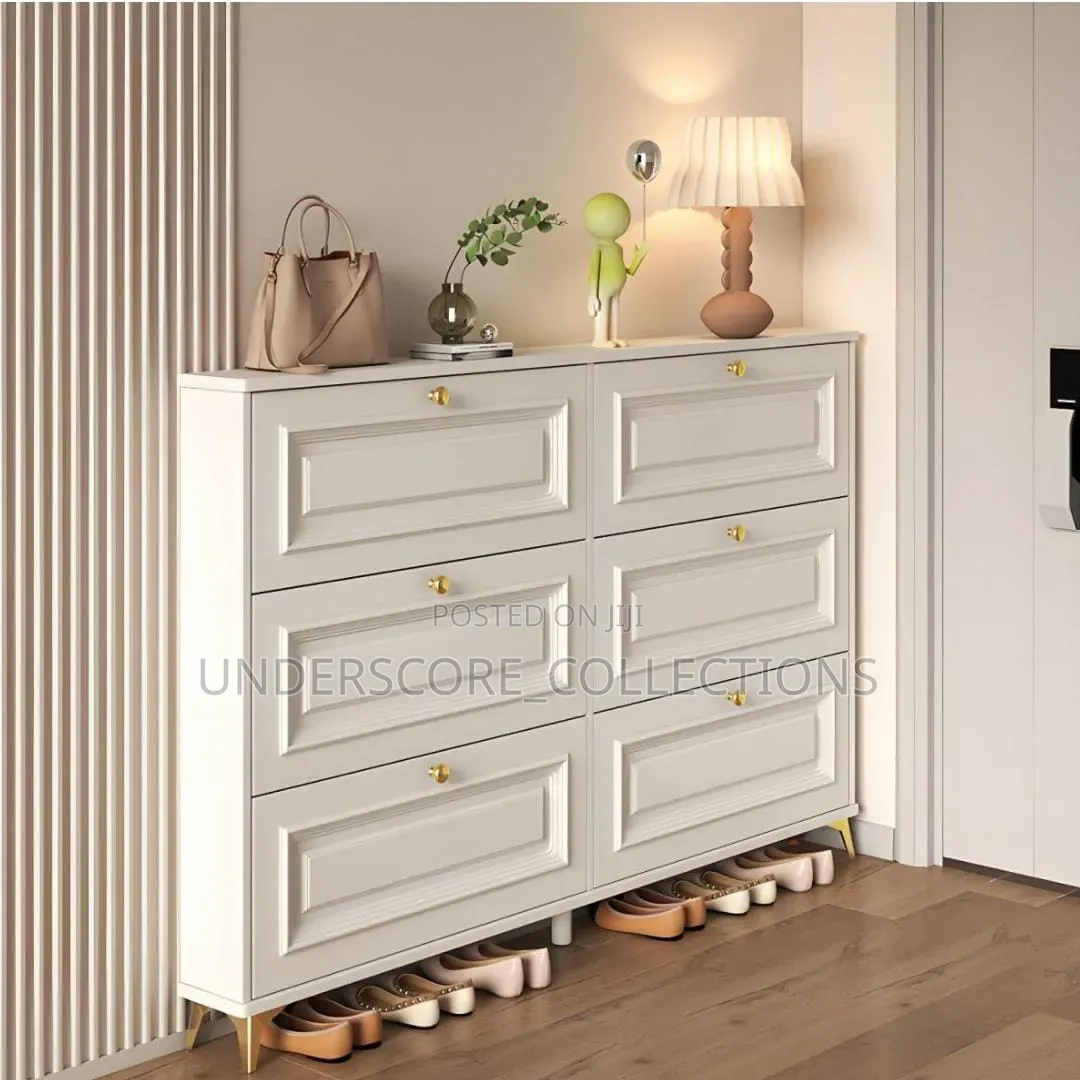 6tipping Buckets Modern Cream White Shoe Cabinet Narrow Storage