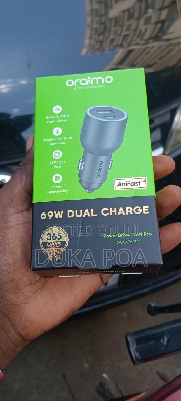 Oraimo Car Fast Charger 69w Dual Charge - thumbnail 3