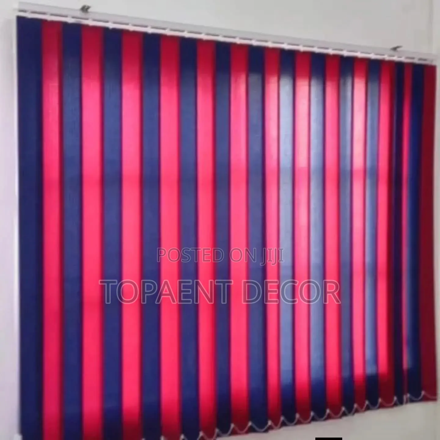 Nevy Blue and Red Alternating Office Vertical Window Blinds
