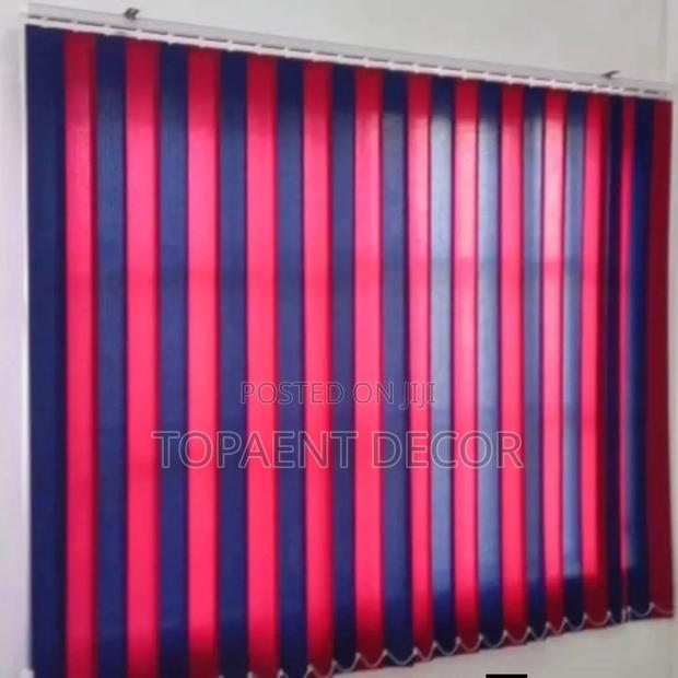 Nevy Blue and Red Alternating Office Vertical Window Blinds