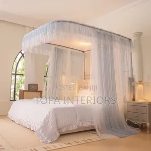 Ready Made King Size 6x6 Decoration Rail Mosquito Nets Mesh Curtains