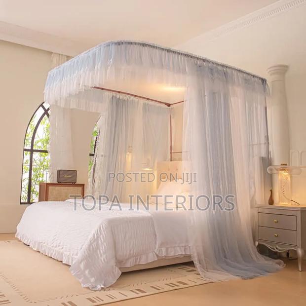 Ready Made King Size 6x6 Decoration Rail Mosquito Nets Mesh Curtains