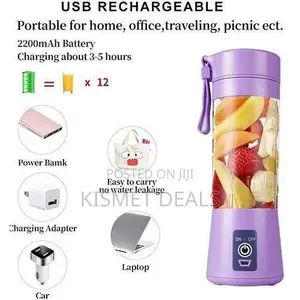 Portable Blender Juicer USB Rechargeable Lightweight Travel-Friendly