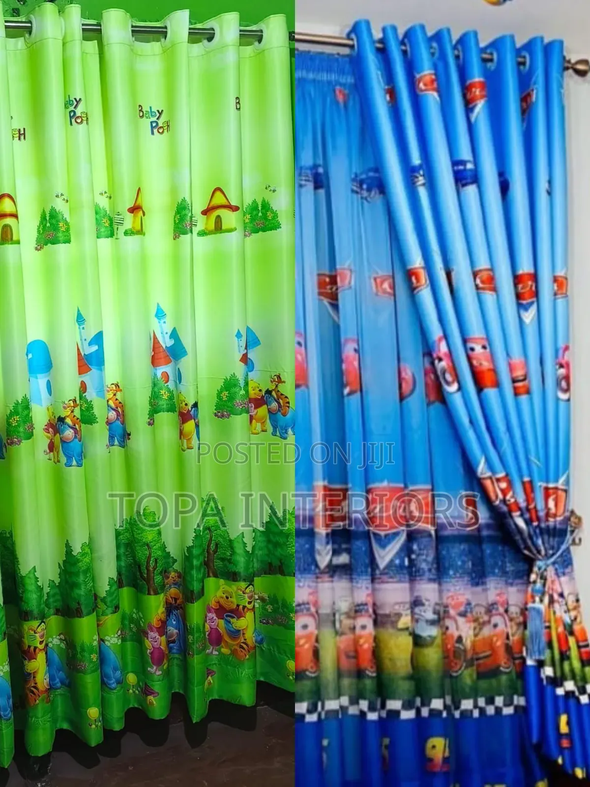 Decorative Kids Bedroom Cartoon Themed Window Curtains