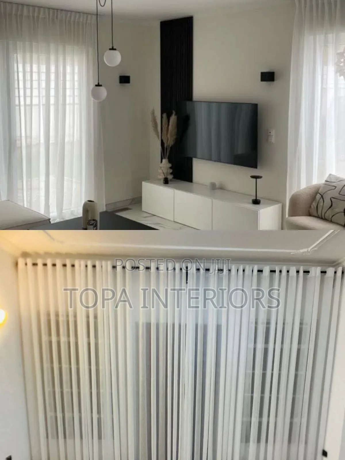 Lightweight White Transparent Sheer Curtains for Living Room Windows