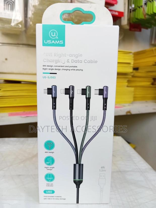 Usams Right Angle Charging Data Cable -3 in 1 -66w