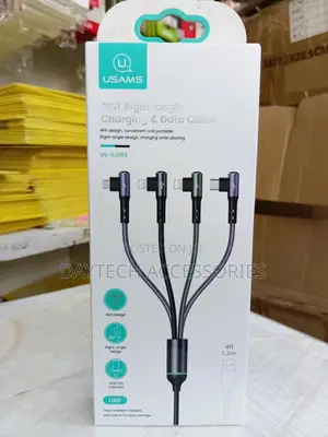 Usams Right Angle Charging Data Cable -3 in 1 -66w