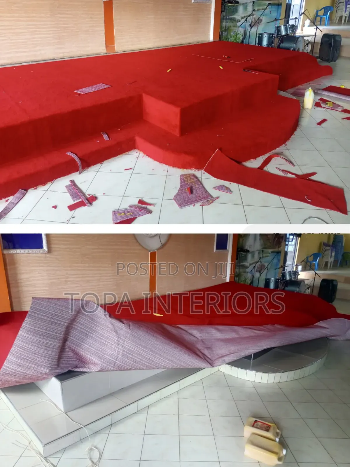Decorative Church Altar Floor Red Carpets Wall to Wall Flooring