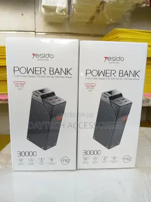 Yesido Yp62 30000mah Power Bank With Display and 22.5w Fast Charging.