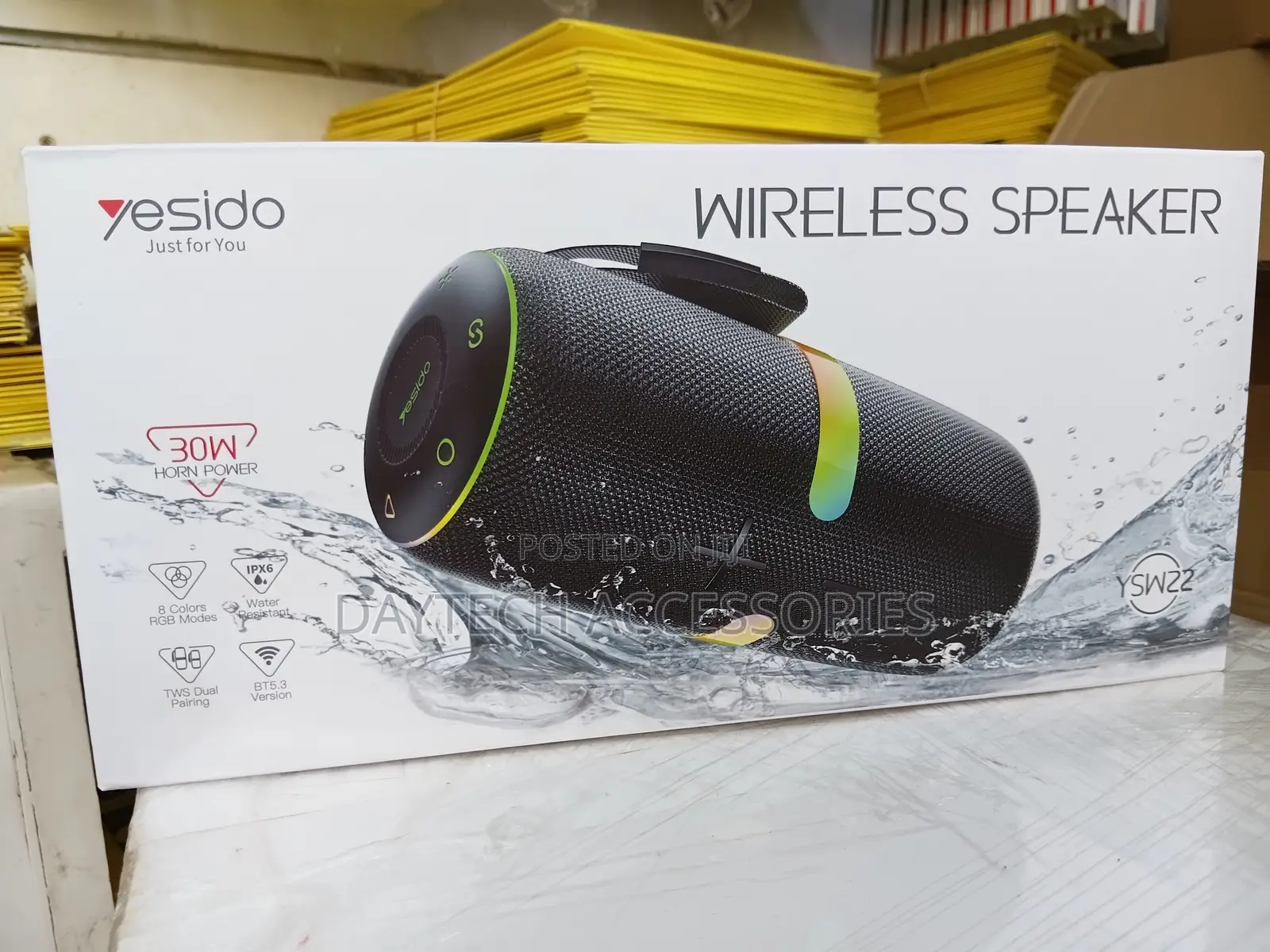 Yesido Ysw22 Portable Bluetooth Speaker With 30w Output RGB Lighting.