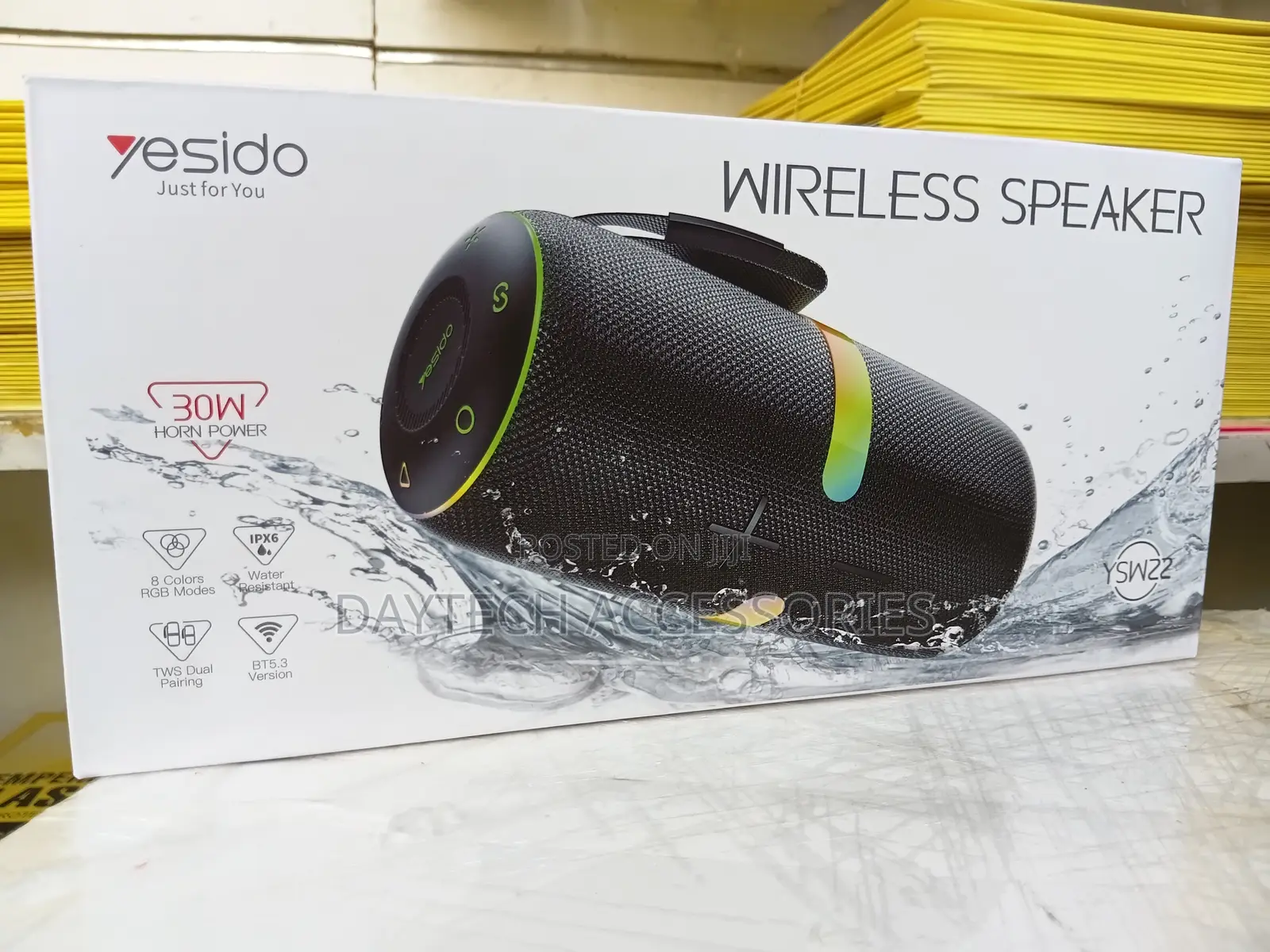 Yesido 30w Ipx6 Waterproof Wireless Bluetooth Speaker - Black
