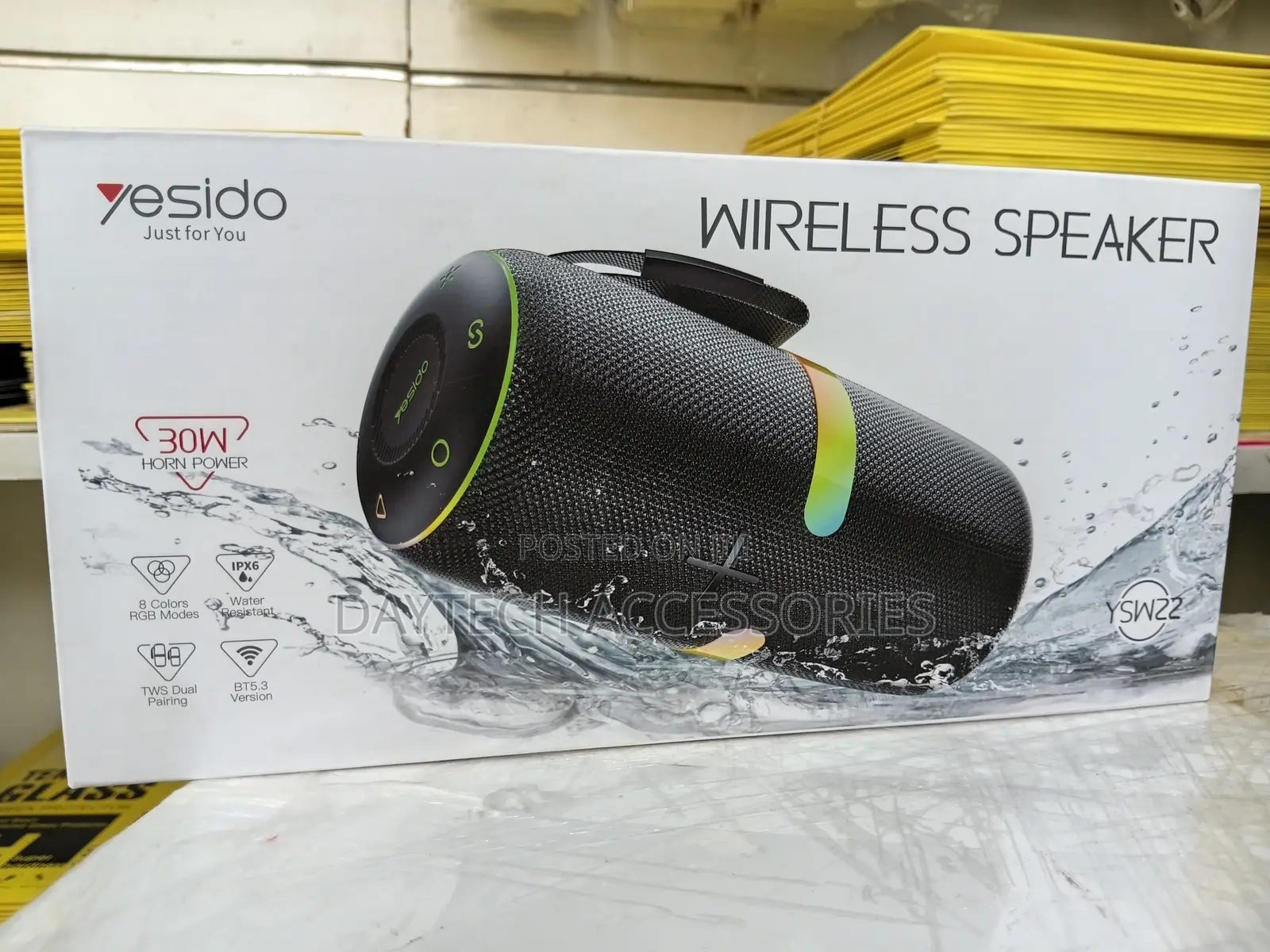 Yesido Portable 30w Wireless Bluetooth Speaker Black Ysw22
