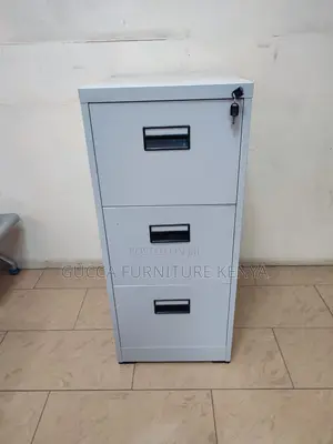 Office 3-Drawer White Steel Filling Locker