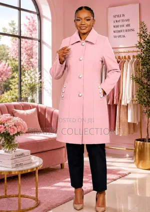 Classy Pearl Button Trench Coat
