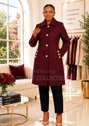 Classy Pearl Button Trench Coat