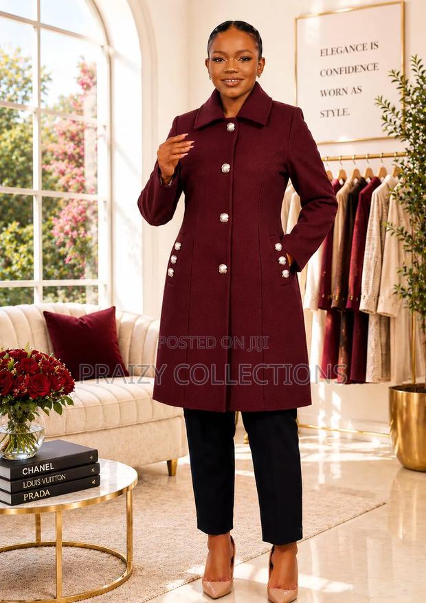 Classy Pearl Button Trench Coat - thumbnail 4