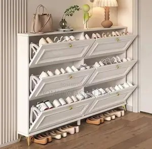 Shoe Rack: Ultra-Thin Flip Bucket Shoe Cabinet