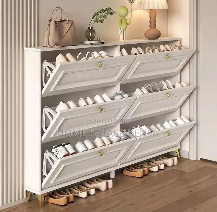 Shoe Rack: Ultra-Thin Flip Bucket Shoe Cabinet