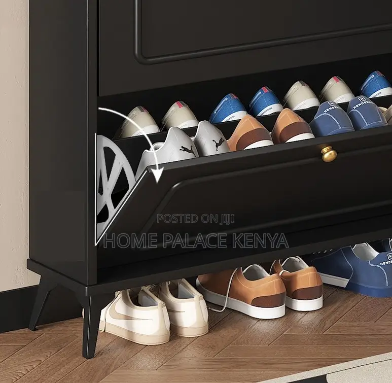 Shoe Rack: Ultra-Thin Flip Bucket Shoe Cabinet