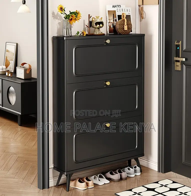 Shoe Rack: Ultra-Thin Flip Bucket Shoe Cabinet