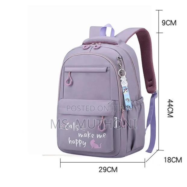 Purple Cute Girls School Backpack - thumbnail 2
