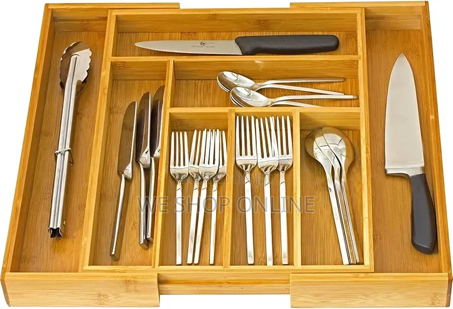 Multifunctional Bamboo Drawer Organizer