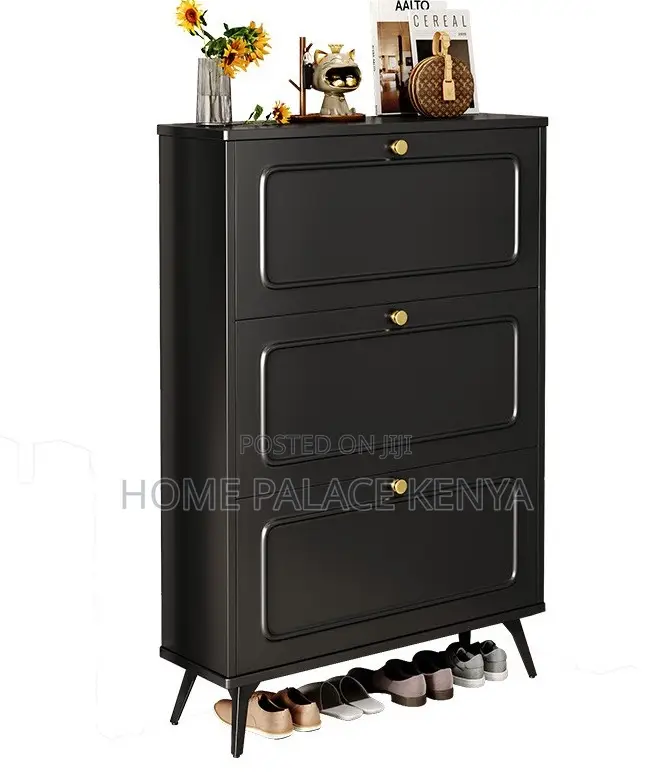 Shoe Rack: Ultra-Thin Flip Bucket Shoe Cabinet