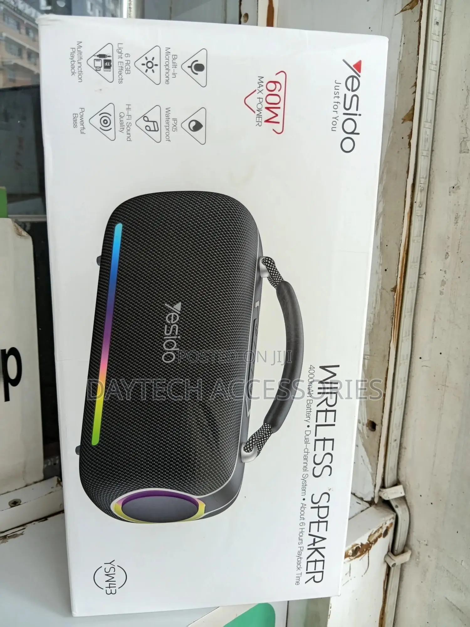 The Yesido Ysw43 High-Power 60w Outdoor Bluetooth Speaker - Black