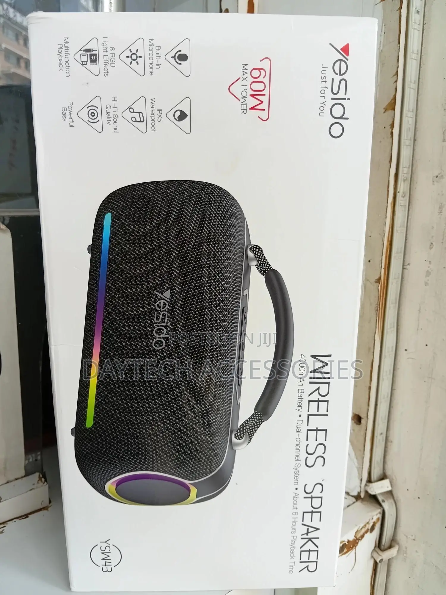 The Yesido Ysw43 High-Power 60w Outdoor Bluetooth Speaker - Black