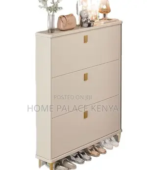 Shoe Rack: Solid Wood Flip Bucket Shoe Storage Cabinet
