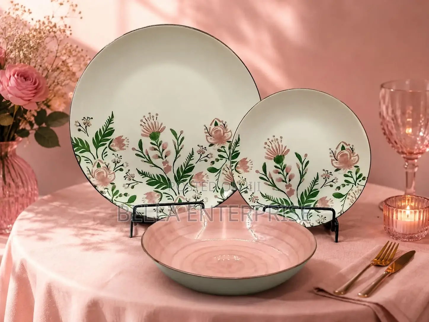 Your Table Finally Matches Your Soft Life 18pcs Floral Dinner Set