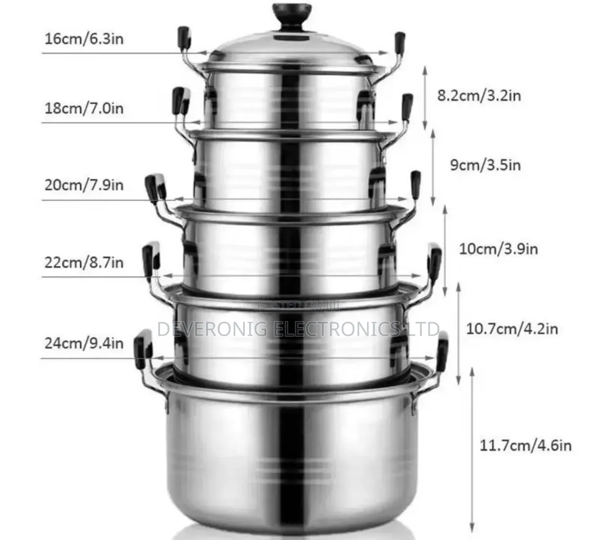 10 Pieces Stainless Steel Cooking Pots