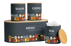 Unique Elegant Bread Storage Bin + 3pcs Canisters Set - Bz