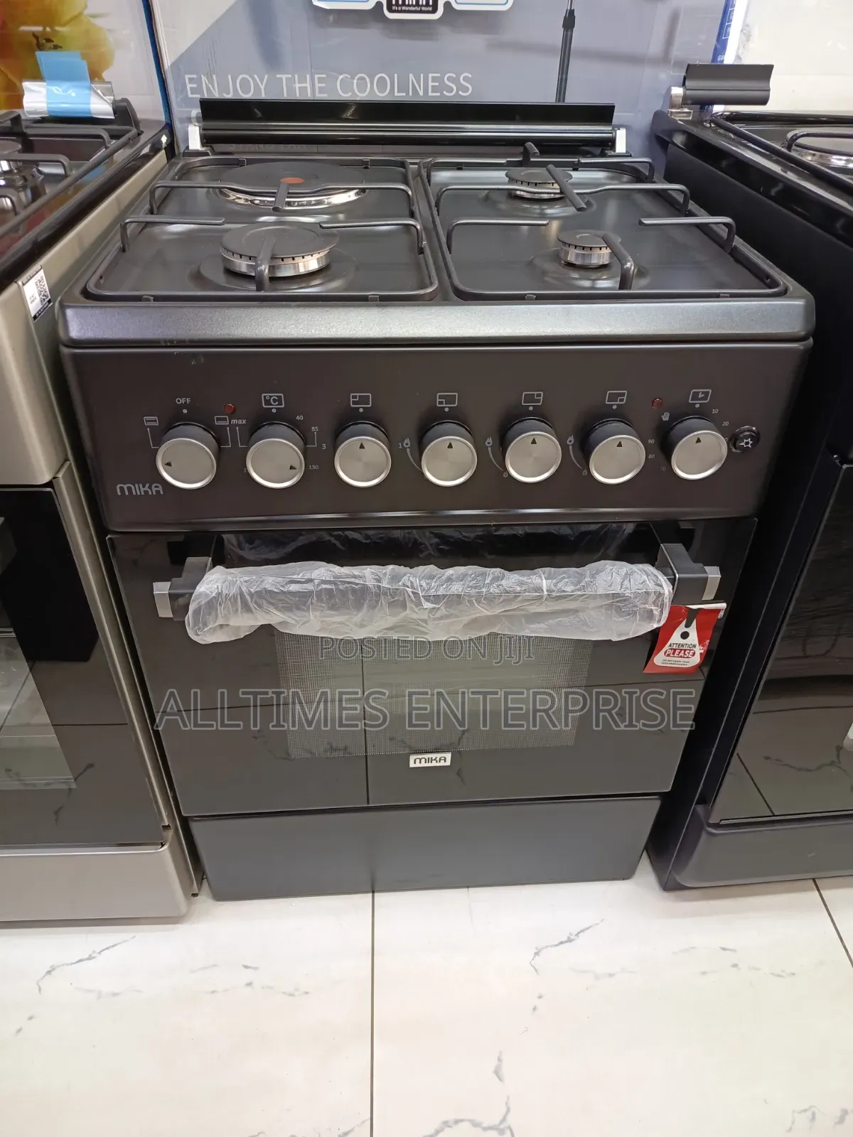 Mika 60x60cm Standing Cooker 3gas 1electric Rapid Hotplate