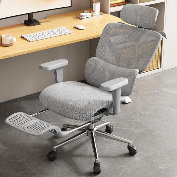 Modern Office Chair : White Executive Orthopedic Office Chair - thumbnail 6