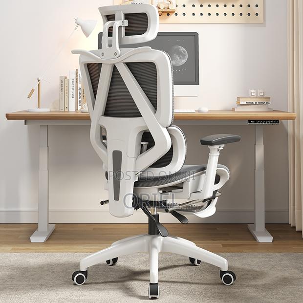 Modern Office Chair : White Executive Orthopedic Office Chair - thumbnail 7