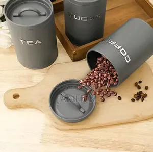 Alloy Unique Elegant Bread Storage Bin + 3pcs Canisters Set - Bz