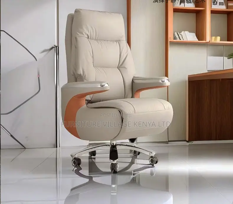 Reclining Ergonomic Office Leather Seat-Adjustable