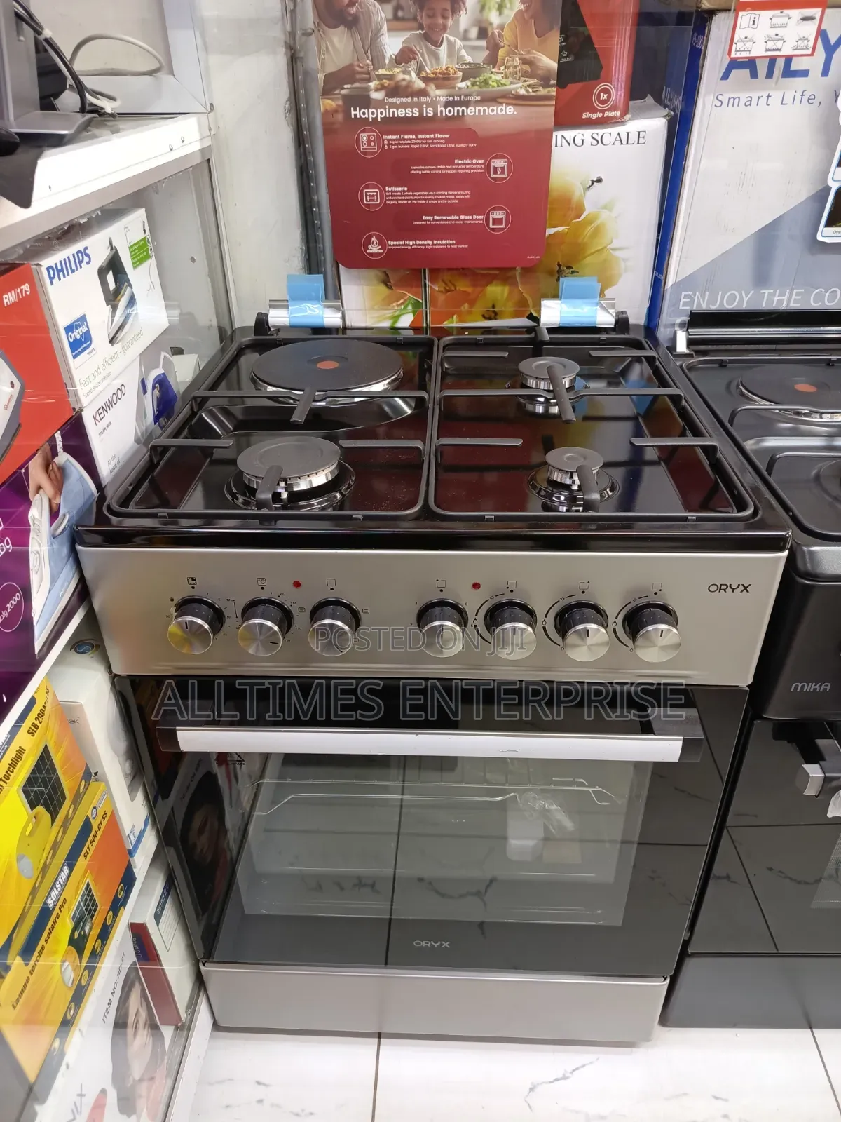 Oryx Standing Cooker 3gas 1electric Rapid Hotplate