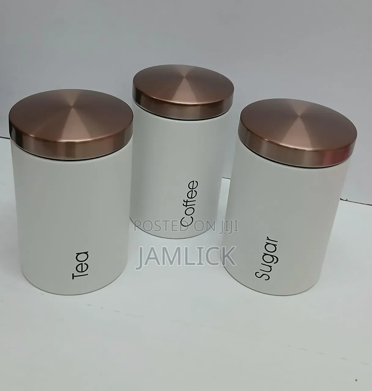 Brown Lid Sugar, Tea Coffee Canisters Set - Bz