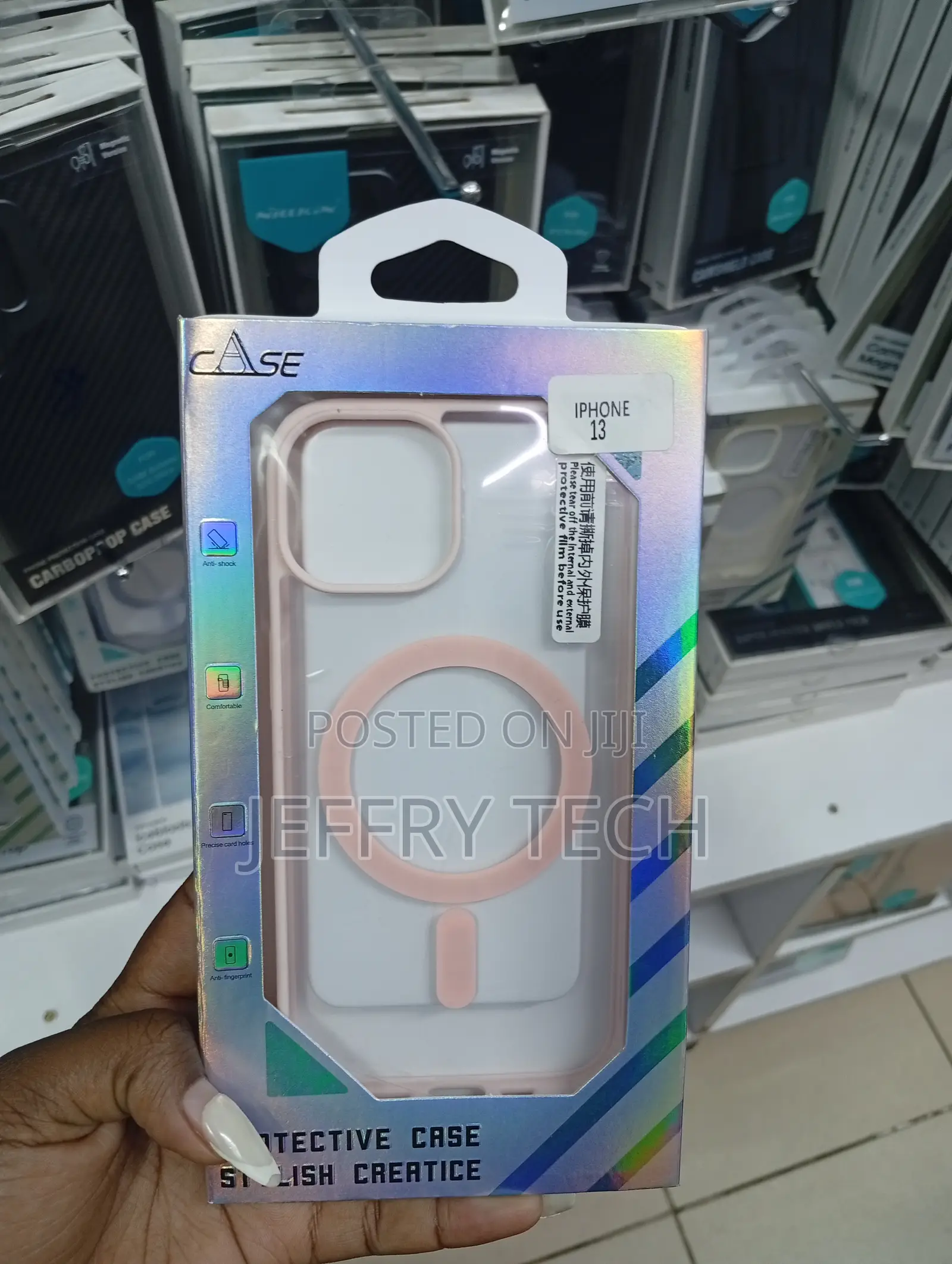 iPhone 13 Prominent Pink Magnetic Ring on the Back Case